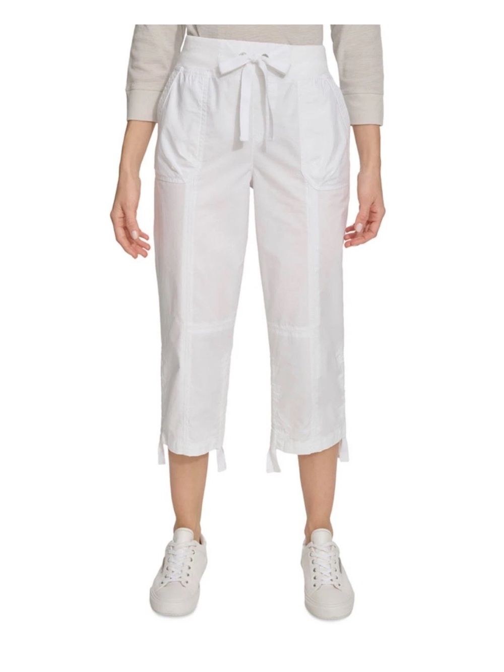 NWT Calvin Klein Performance White Drawstring Capri Pants